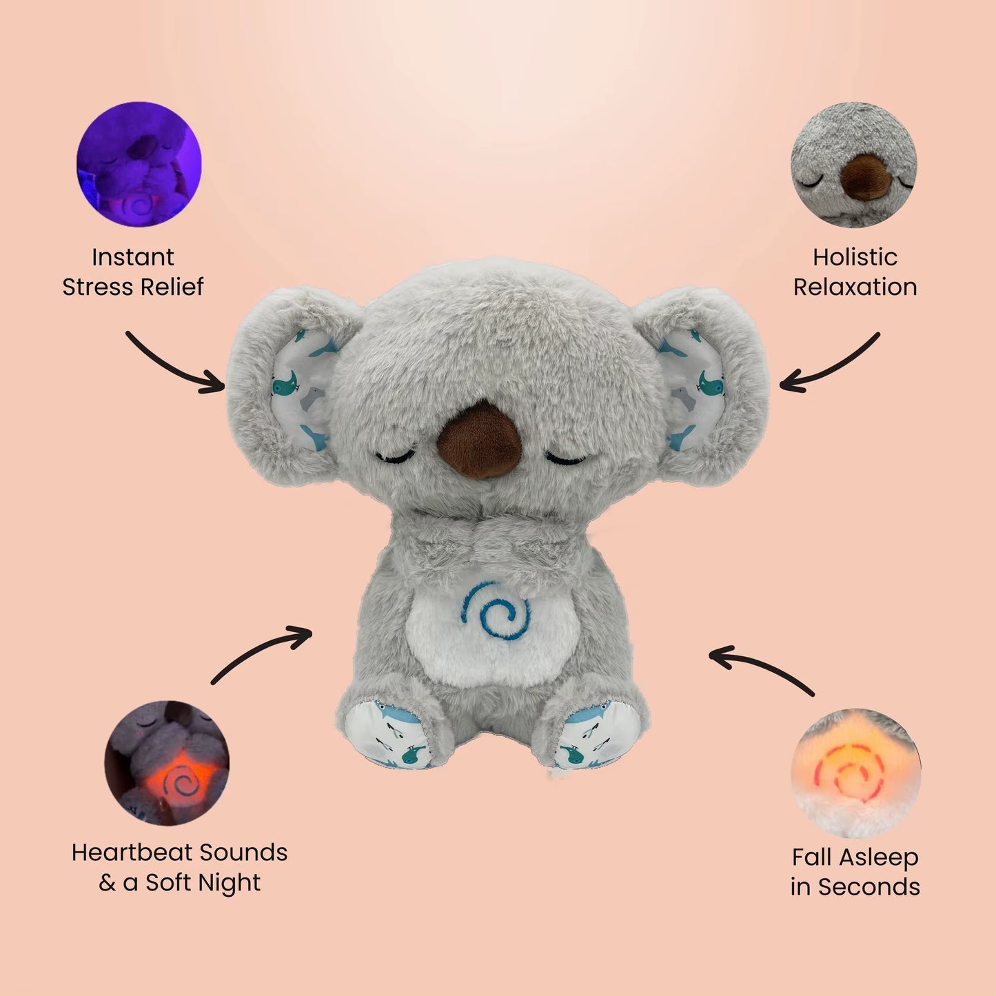 4 MODES Original Sleeping Time Baby Breathing Anxiety Relief Capybara Sensory Toys with Hug Stuffed Plush Capybara and Otter Toy